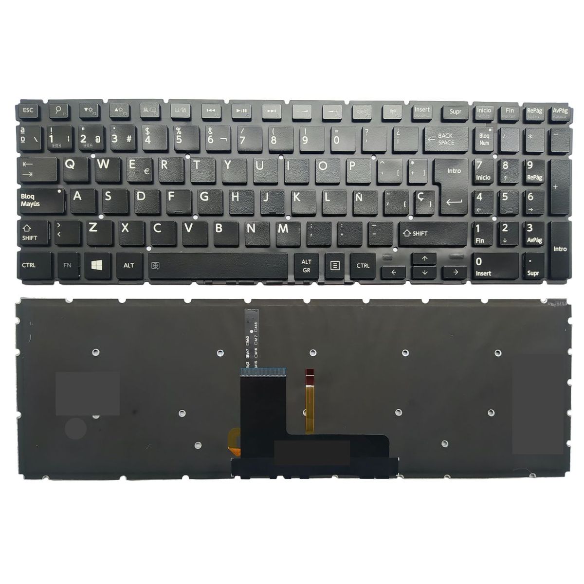 TOSHIBA - Teclado ORIGINAL TOSHIBA S55-B S55T-B S55D-B S50-C S50T-C S55-C ESPAÑO