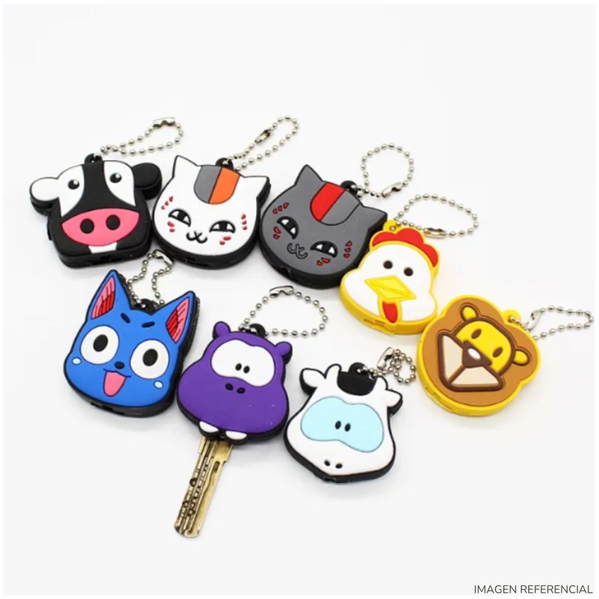 INSPIRA MARKET - Porta llavero de silicona animales Set x 3