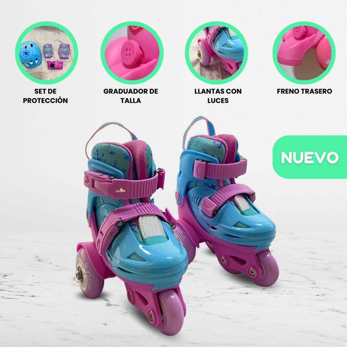 OKA - Patines Graduables para Niño «KIDS» Turquoise
