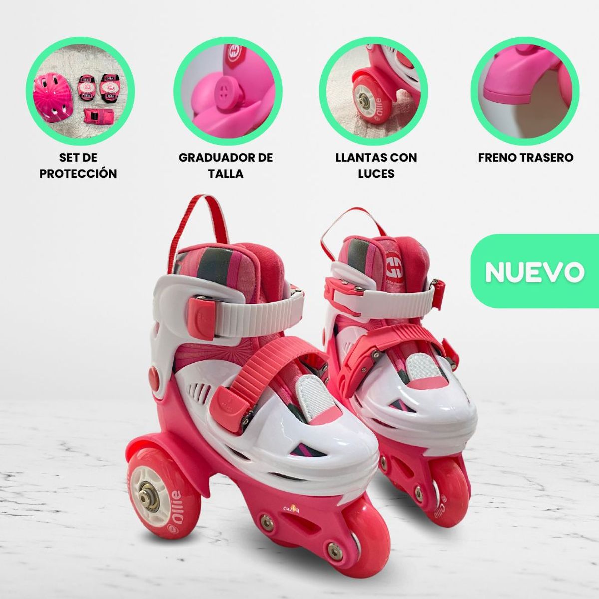 OKA - Patines Graduables para Niño «KIDS» Pink