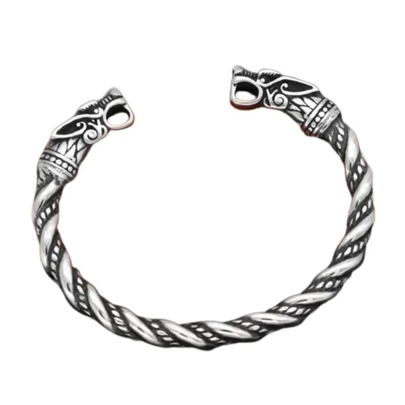 GENERICO - Brazalete Pulsera para Hombre Estilo Lobo Nórdico