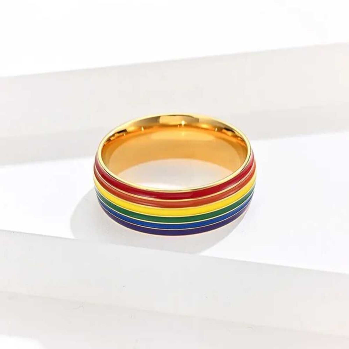 GENERICO - Anillo de Titanio Unisex Modelo Arcoíris