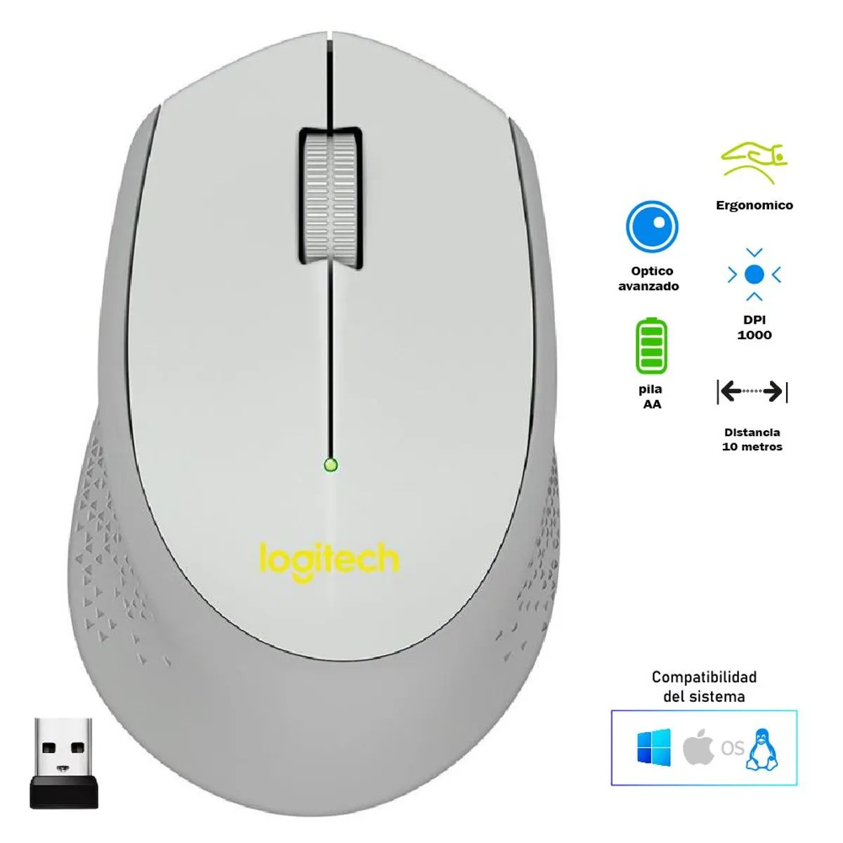 LOGITECH - Mouse Logitech M280 Gris