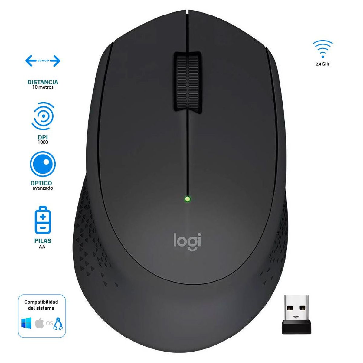 LOGITECH - Mouse Logitech M280 Negro