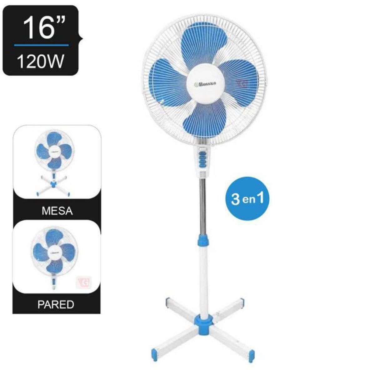 GENERICO - Ventilador de piso 16 120w -8216vd Bosco x2