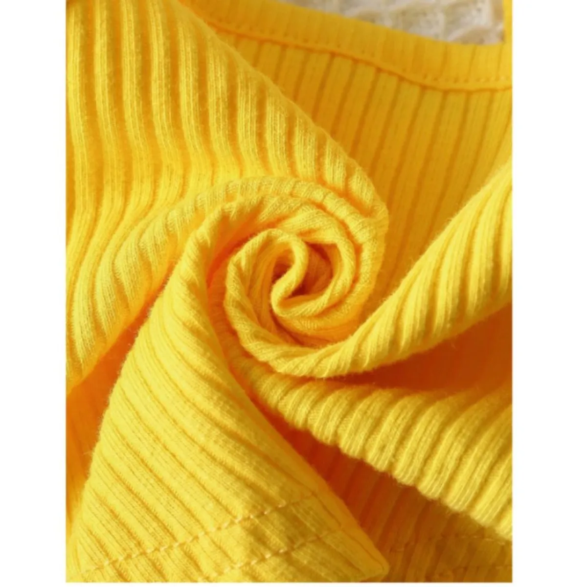 GENERICO - Top de tirantes y Falda con estampado floral Para Bebé - Amarillo