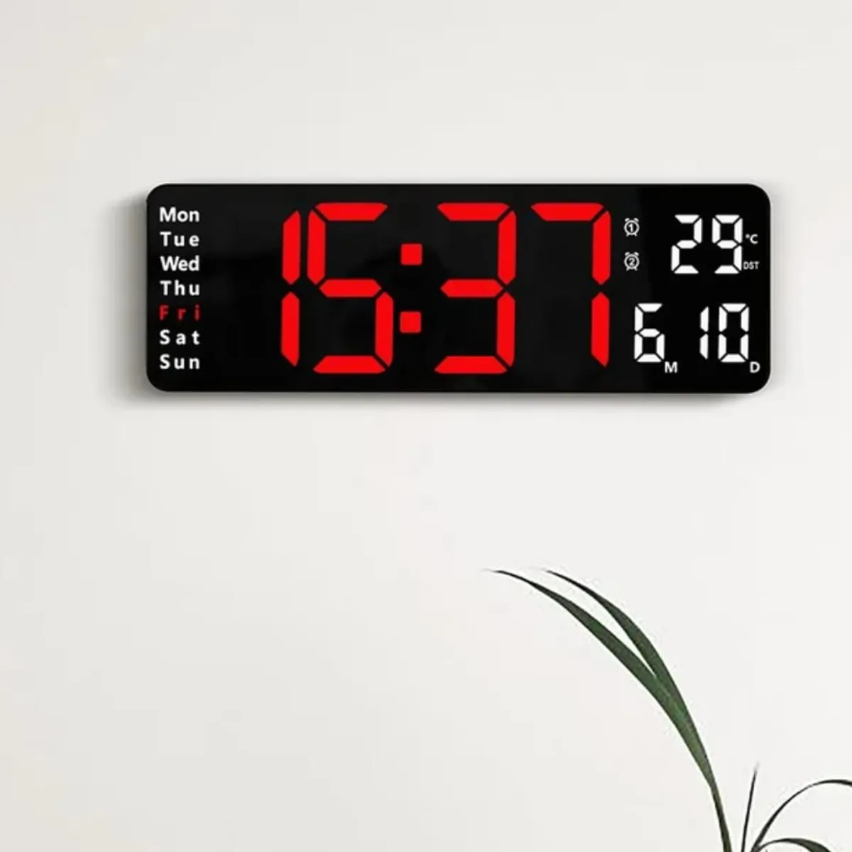 GENERICO - RELOJ DE PARED DIGITAL  LED CON CONTROL REMOTO