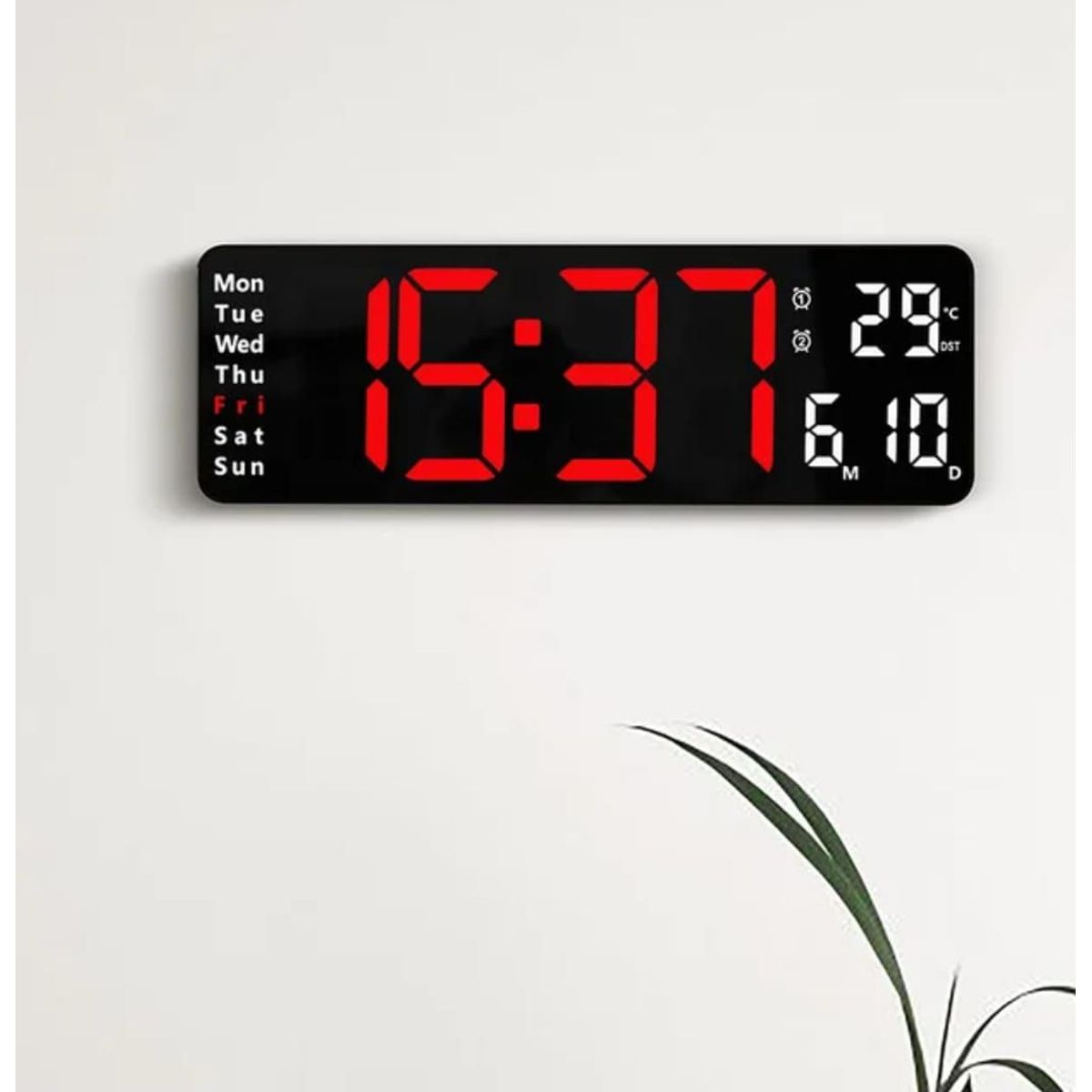 GENERICO - RELOJ DE PARED DIGITAL  LED CON CONTROL REMOTO
