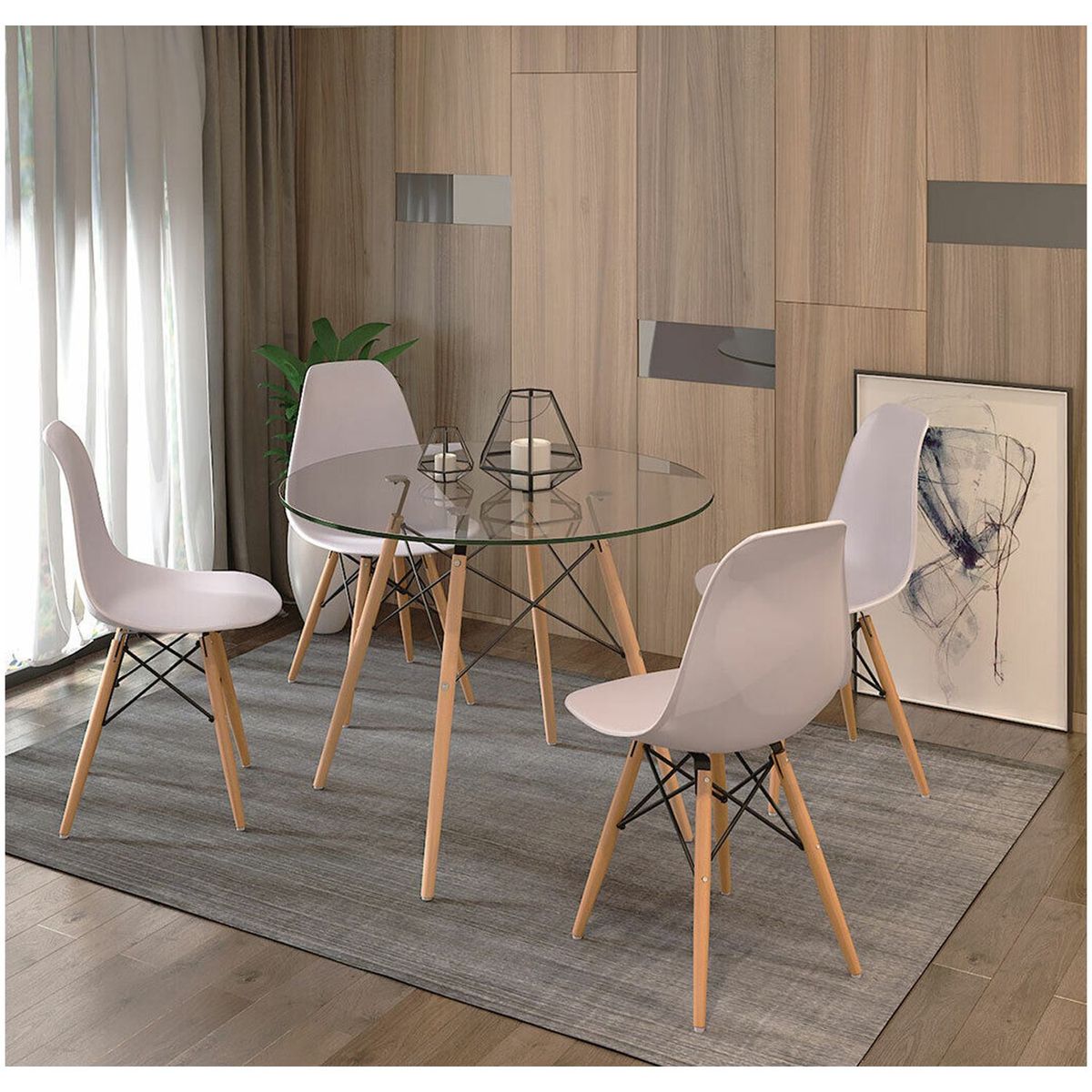 VENTITAS HOME - COMBO Mesa + 4 Sillas Vintage Teiona Ventitas Home Blanco