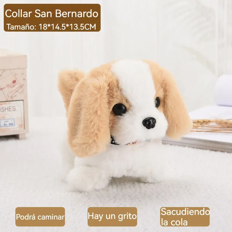 DANWEILE - Adorable Perro Peluche de peluche que camina, ladra y mueve la cola