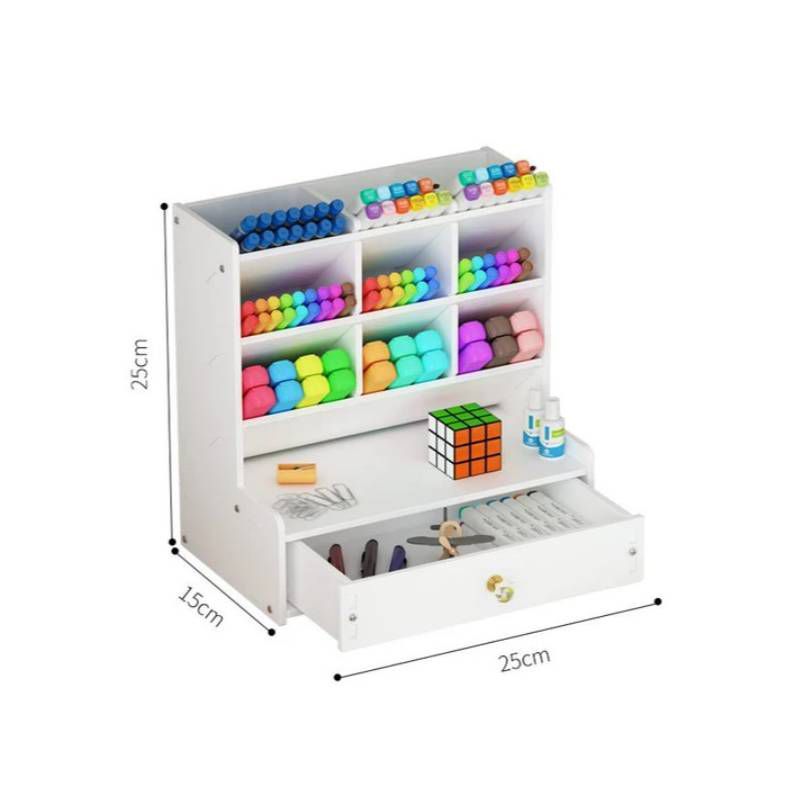GENERICO - Organizador de Escritorio Oficina Porta Lapiceros Con Cajón
