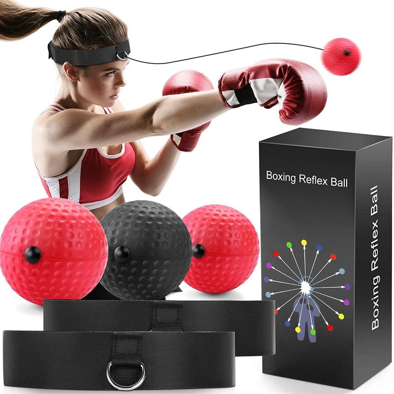 ALPHA GYM - Set de 3 Pelotas de boxeo Reflex Balla Boxing 3 Niveles