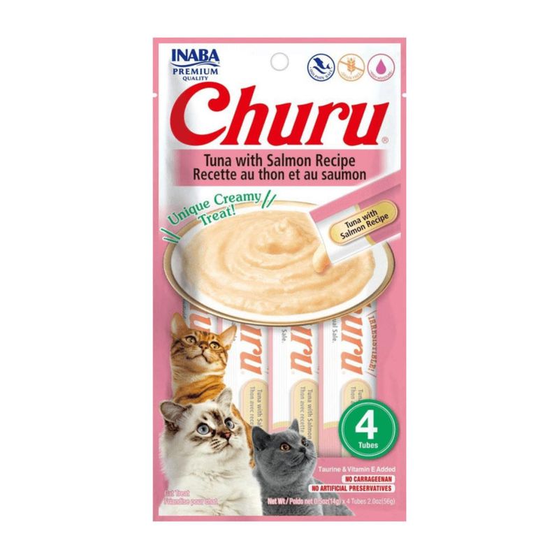 CHURU - Churu Snack Húmedo de Atún con Salmón para Gatos x4 und