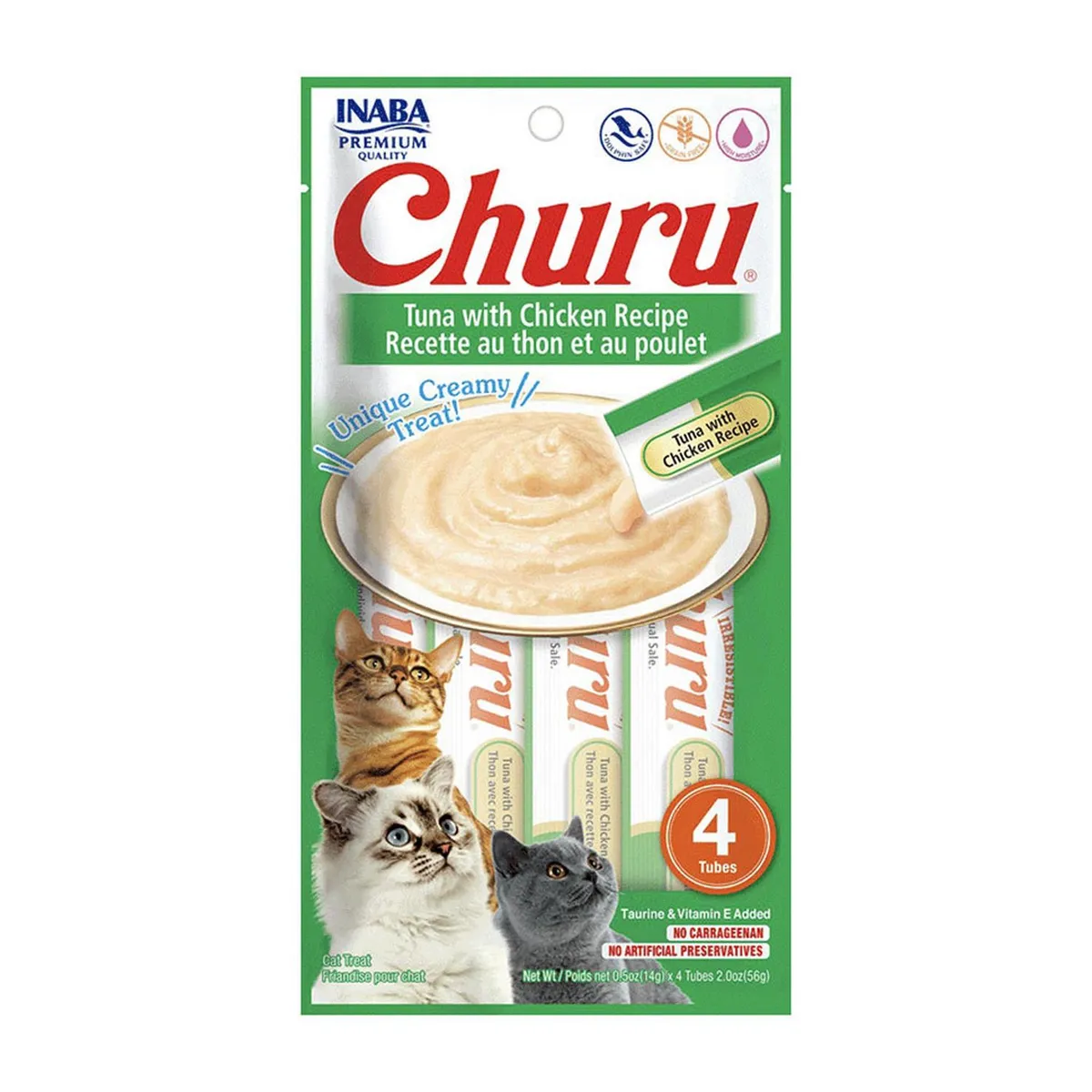 CHURU - Churu Snack Húmedo de Atún con Pollo para Gatos x4 und