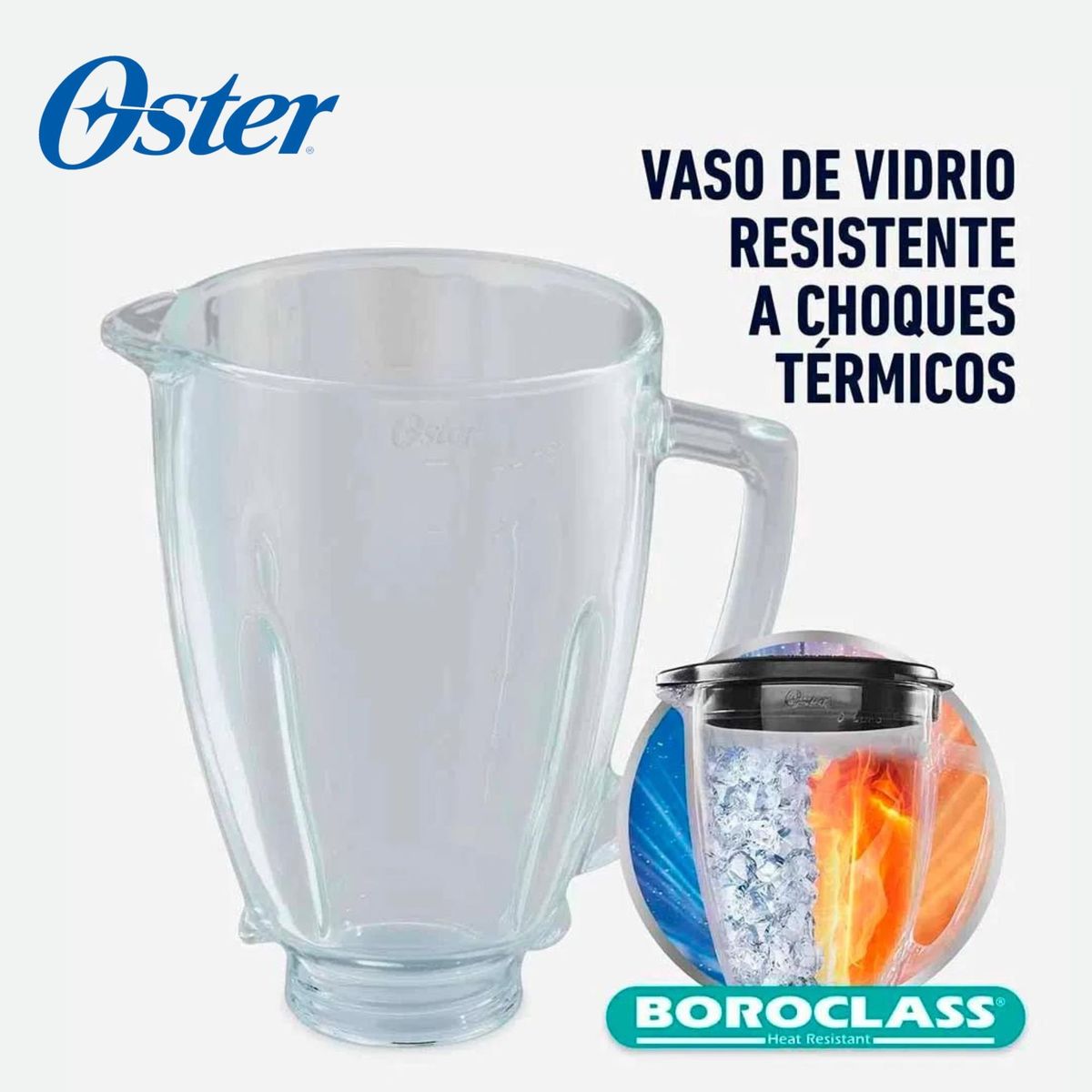 OSTER - Vaso contemporaneo para licuadoras de vidrio Oster