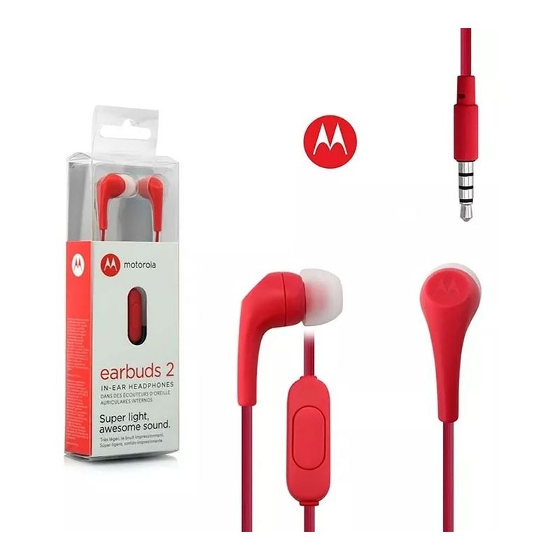 MOTOROLA - Audifonos Motorola Earbuds 2 C/Micro Rojo