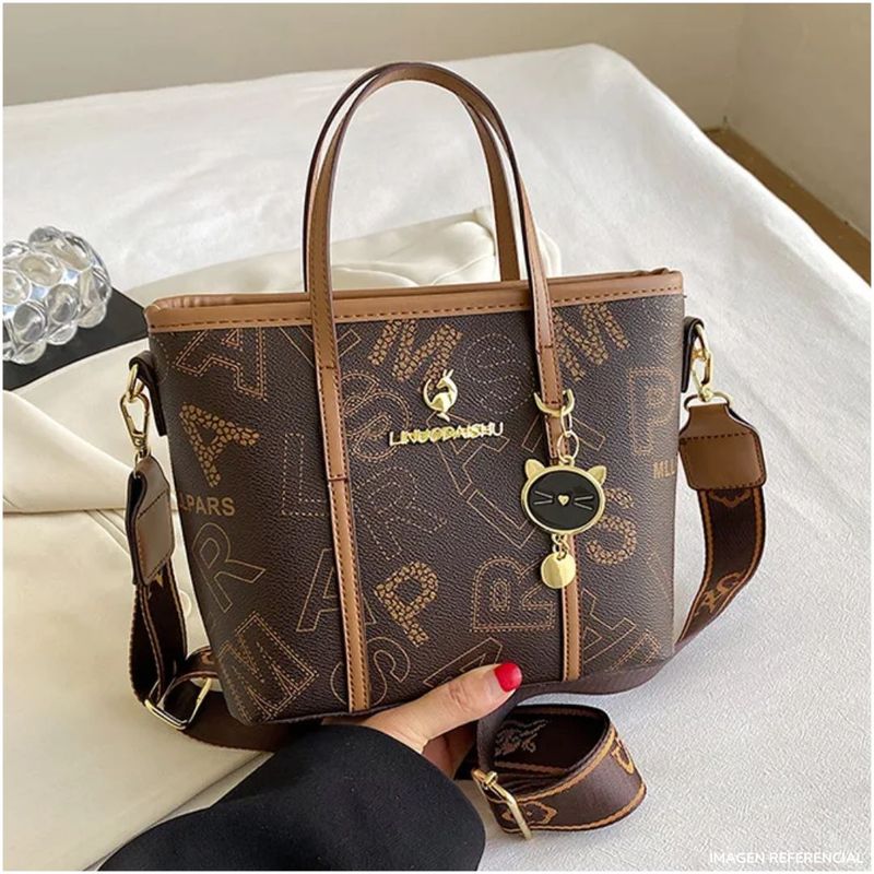 INSPIRA MARKET - Bolso cartera elegante con llavero de gato