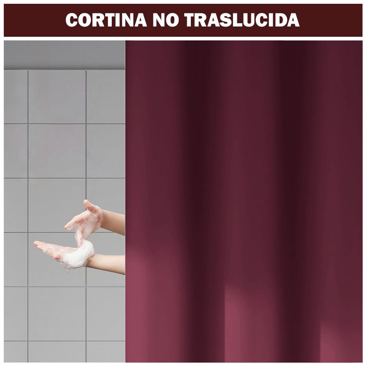 KELLER - Cortina de Baño Impermeable Premium 180x180 Guinda U88