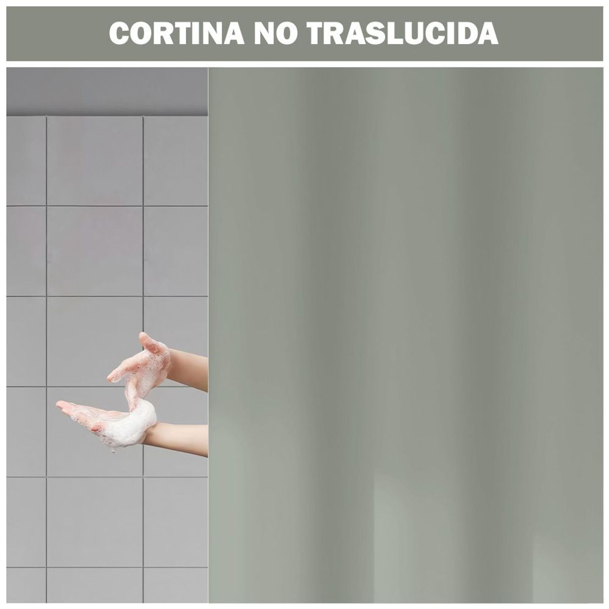KELLER - Cortina de Baño Impermeable Premium 180x180 Verde U88