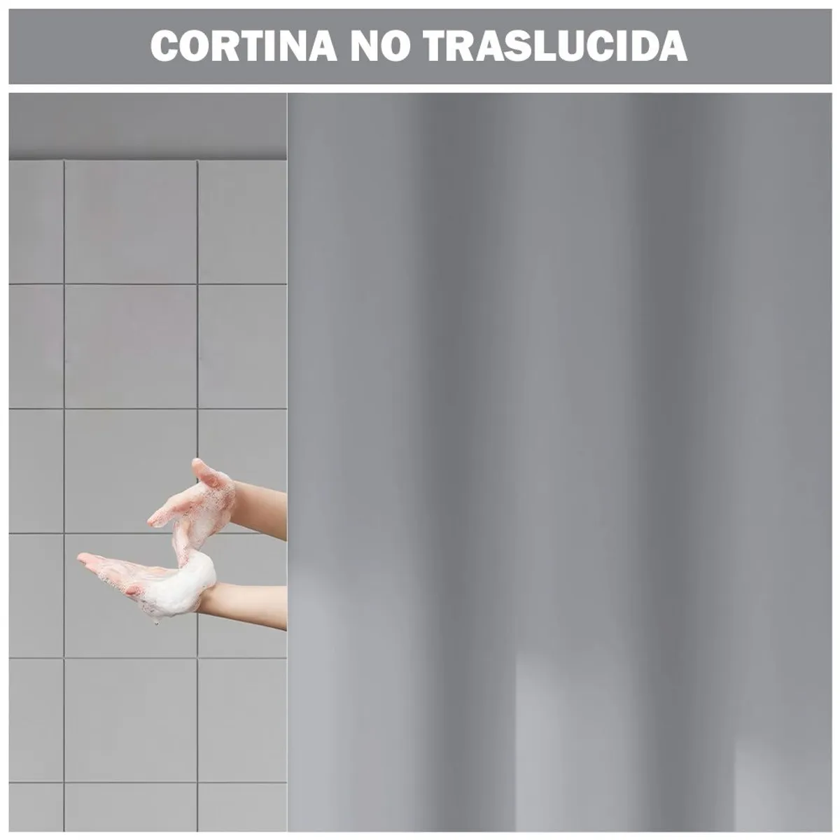KELLER - Cortina de Baño Impermeable Premium 180x180 Plomo U88