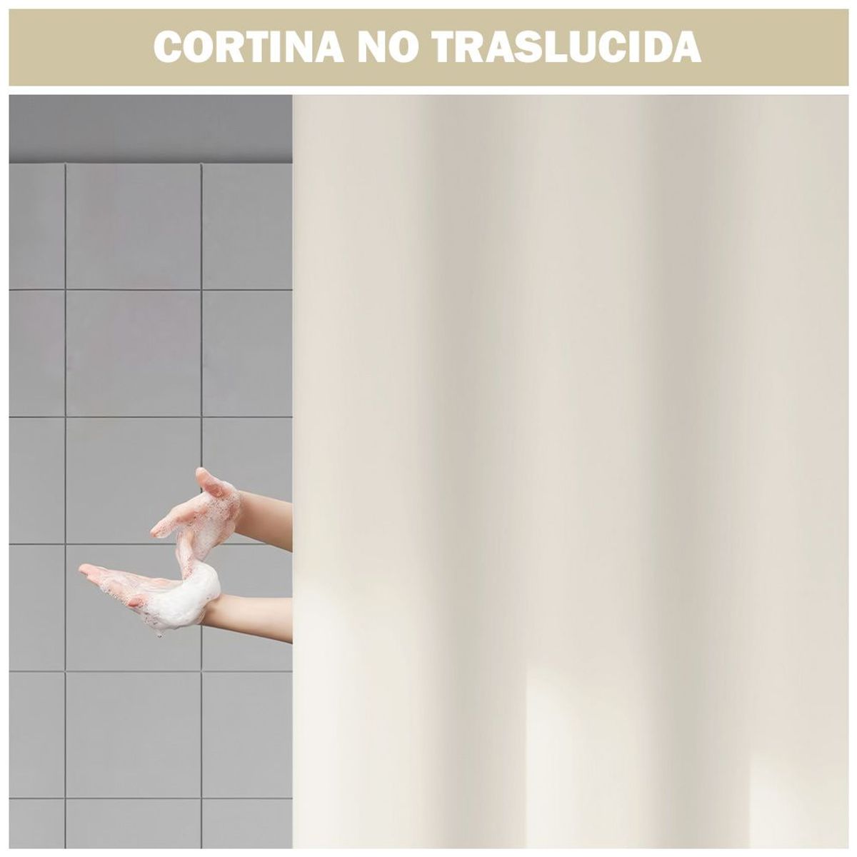 KELLER - Cortina de Baño Impermeable Premium 180x180 Crema U88