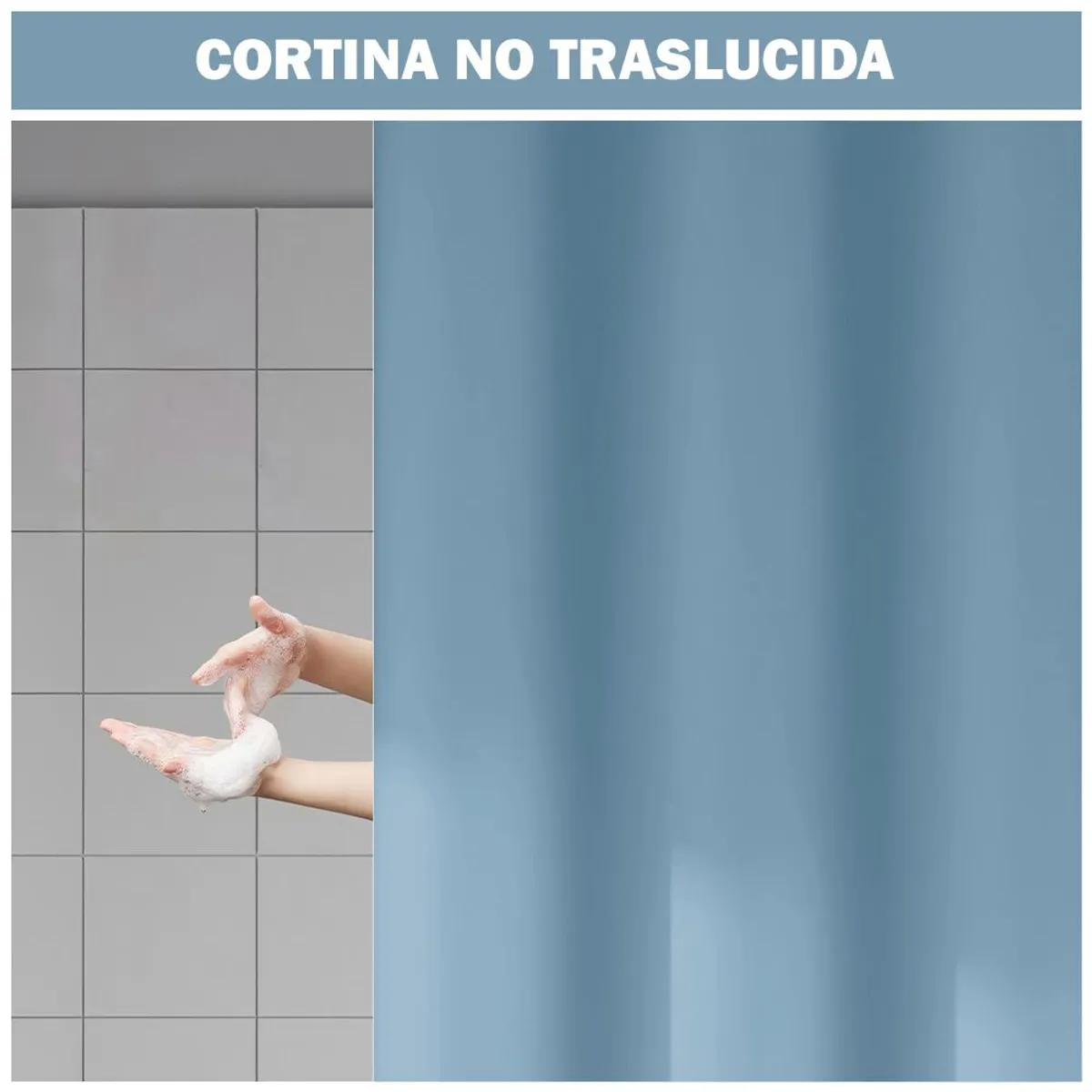 KELLER - Cortina de Baño Impermeable Premium 180x180 Celeste U88