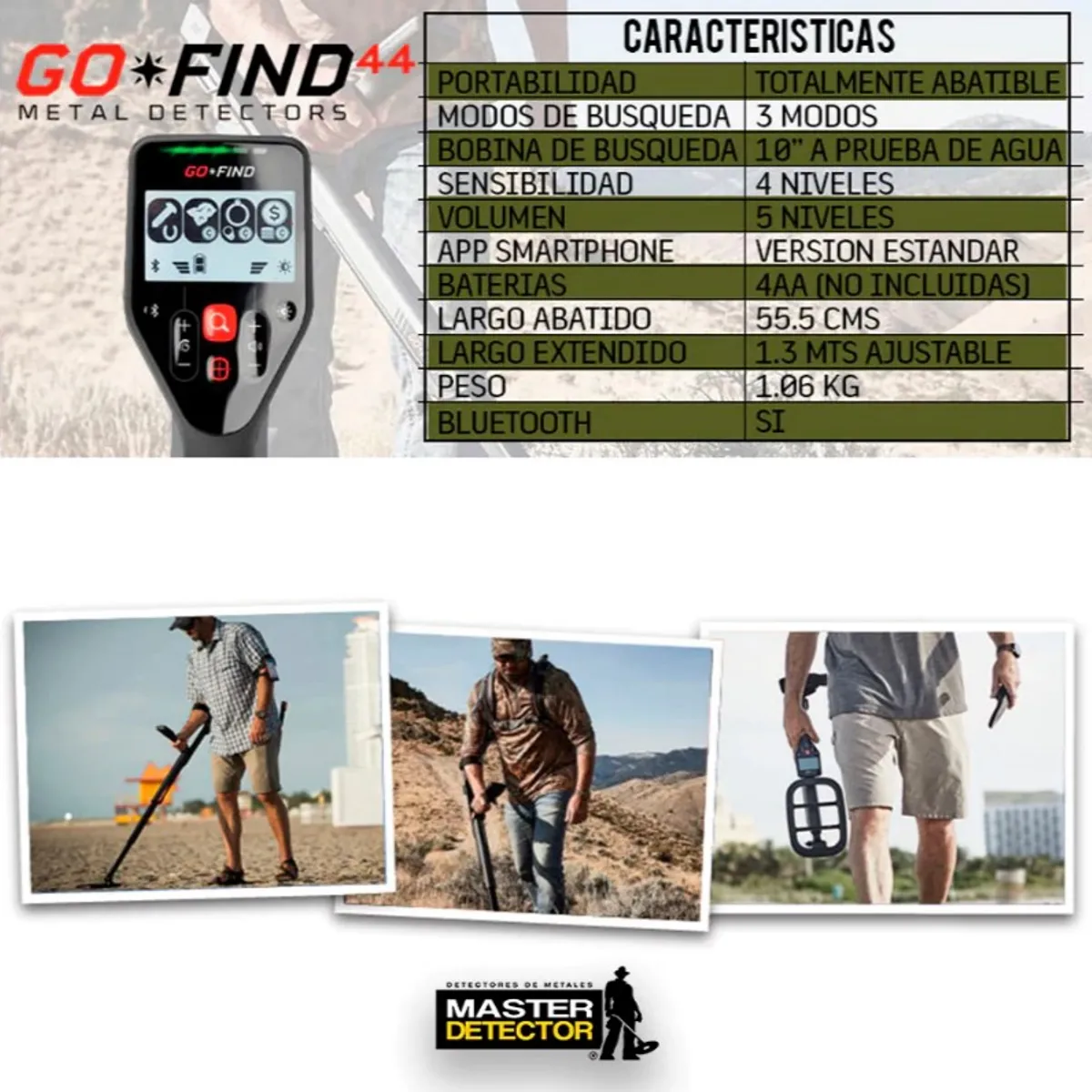 GENERICO - Detector de Metales Minelab Go Find 44