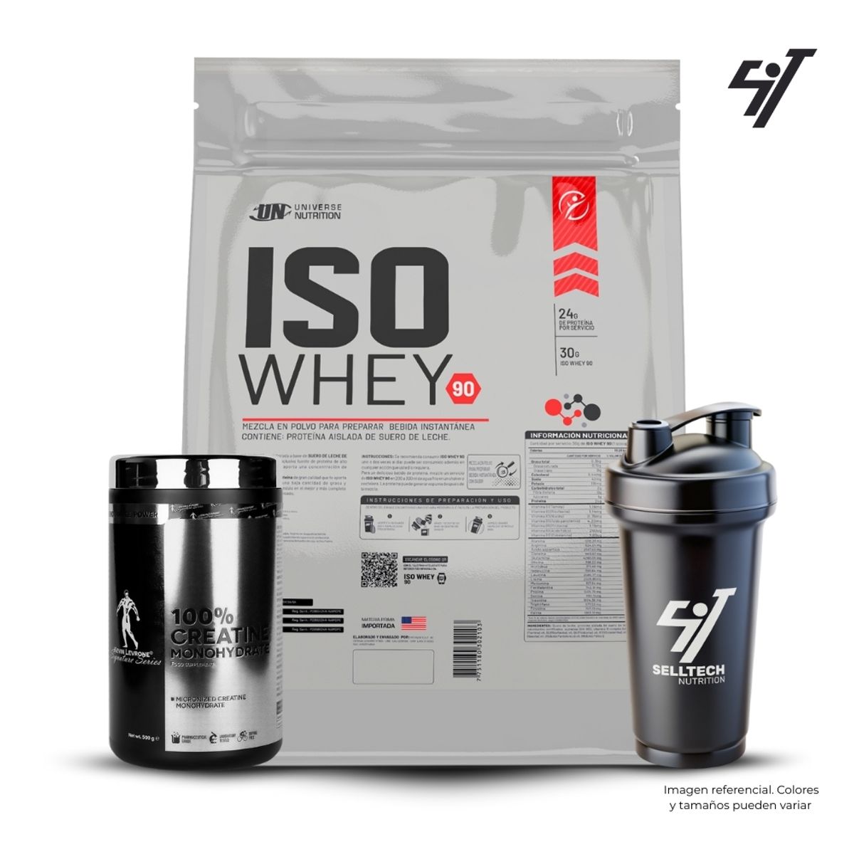 UNIVERSE NUTRITION - Iso Whey 90 de 5 kg Vainilla+Creatina Kevin Levrone 500gr+Shaker