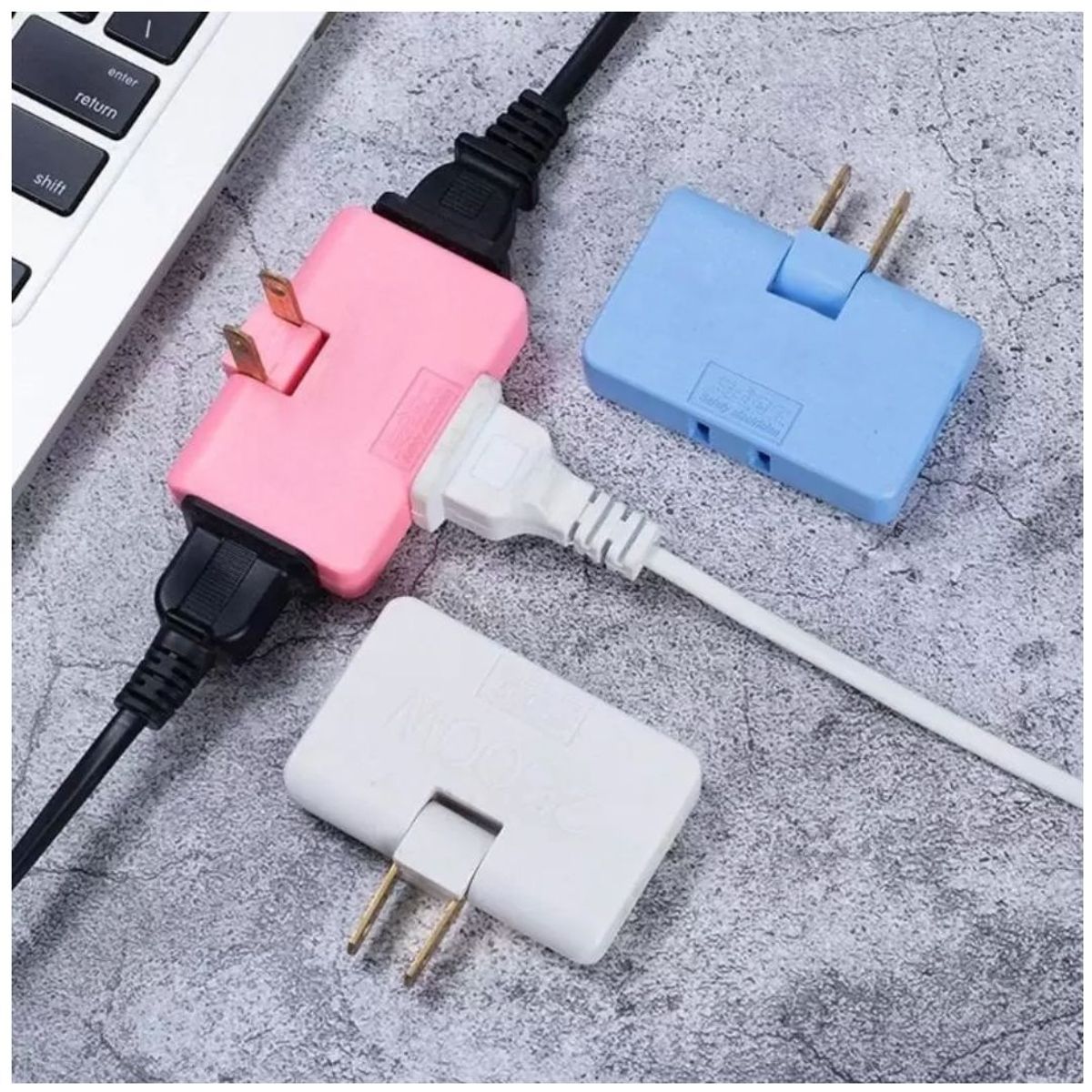 GENERICO - Interruptor Adaptador Giratorio Para 3 Enchufes y Organizar tu Hogar