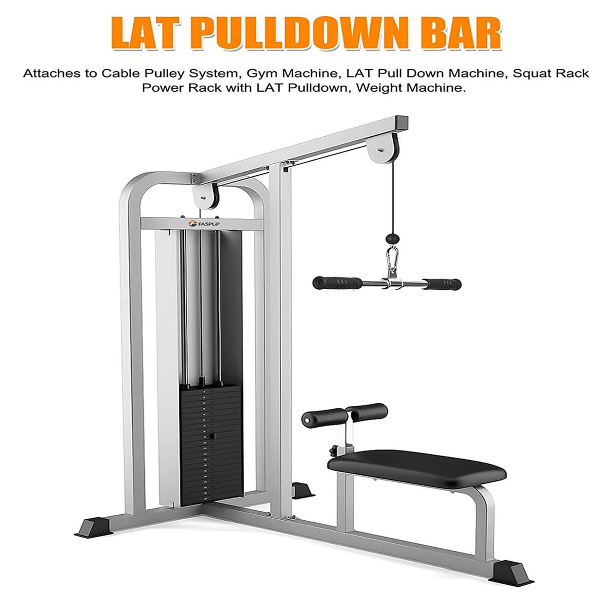 ALPHA GYM - Barra recta para polea barra para polea de tríceps y bíceps