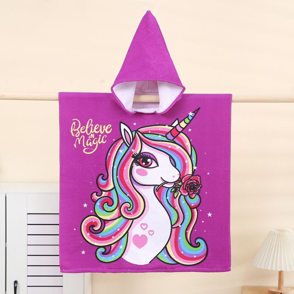 GENERICO - Toalla con capucha de baño diseño - Pirata Unicornio