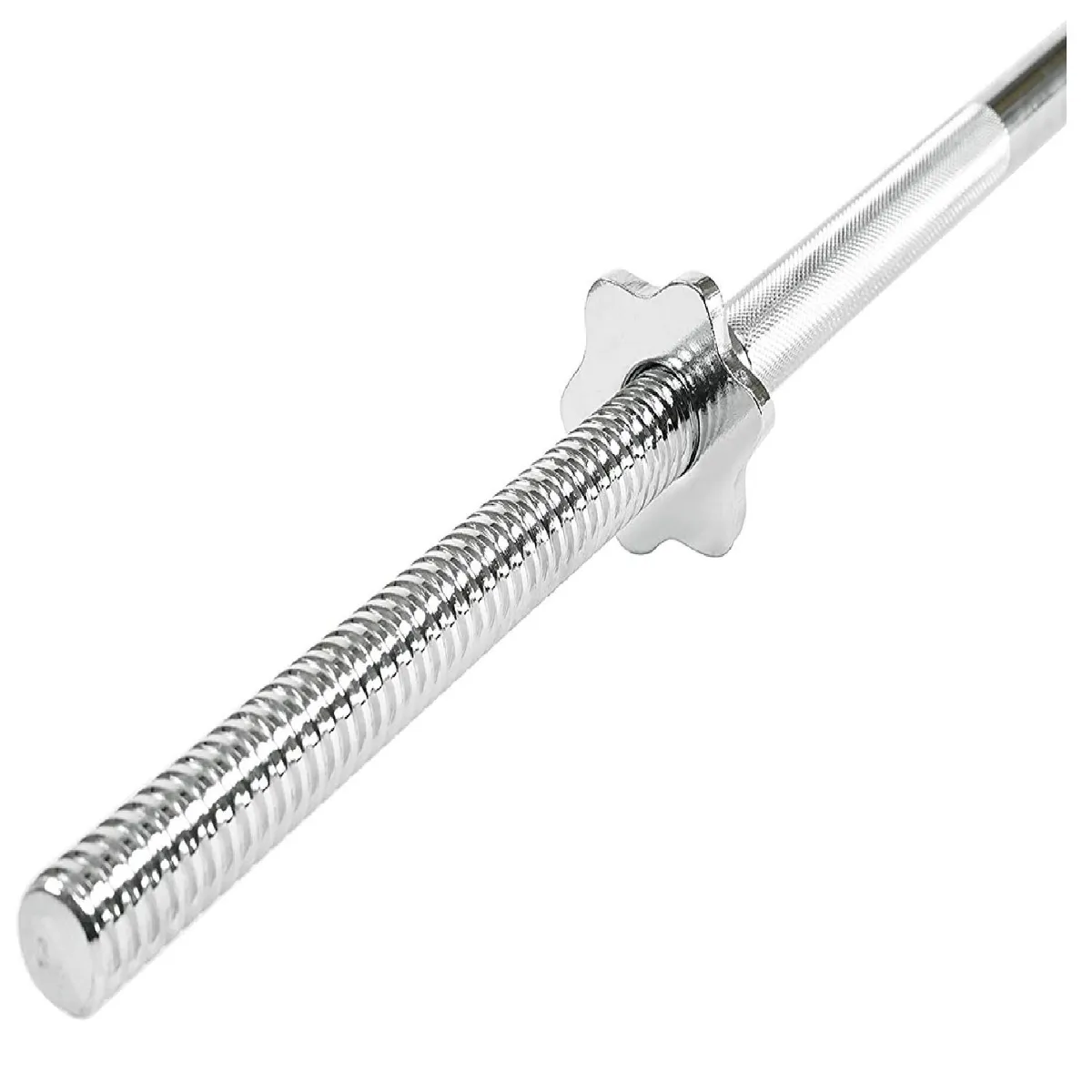 ALPHA GYM - Barra recta de 120cm + 2 seguros importados cromados