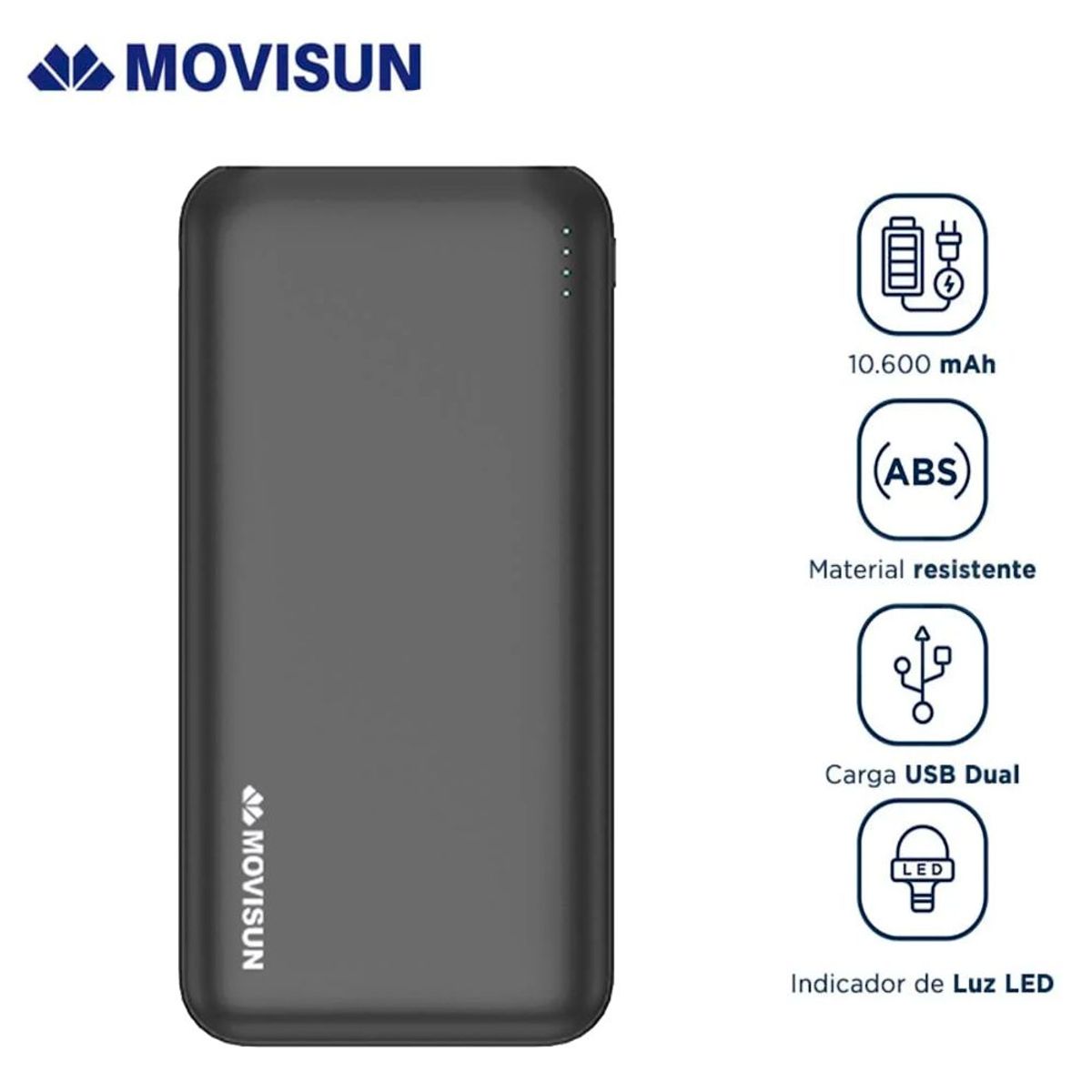 MOVISUN - POWER BANK MOVISUN 10.600MAH LION 01 CARGADOR BATERIA PORTATIL
