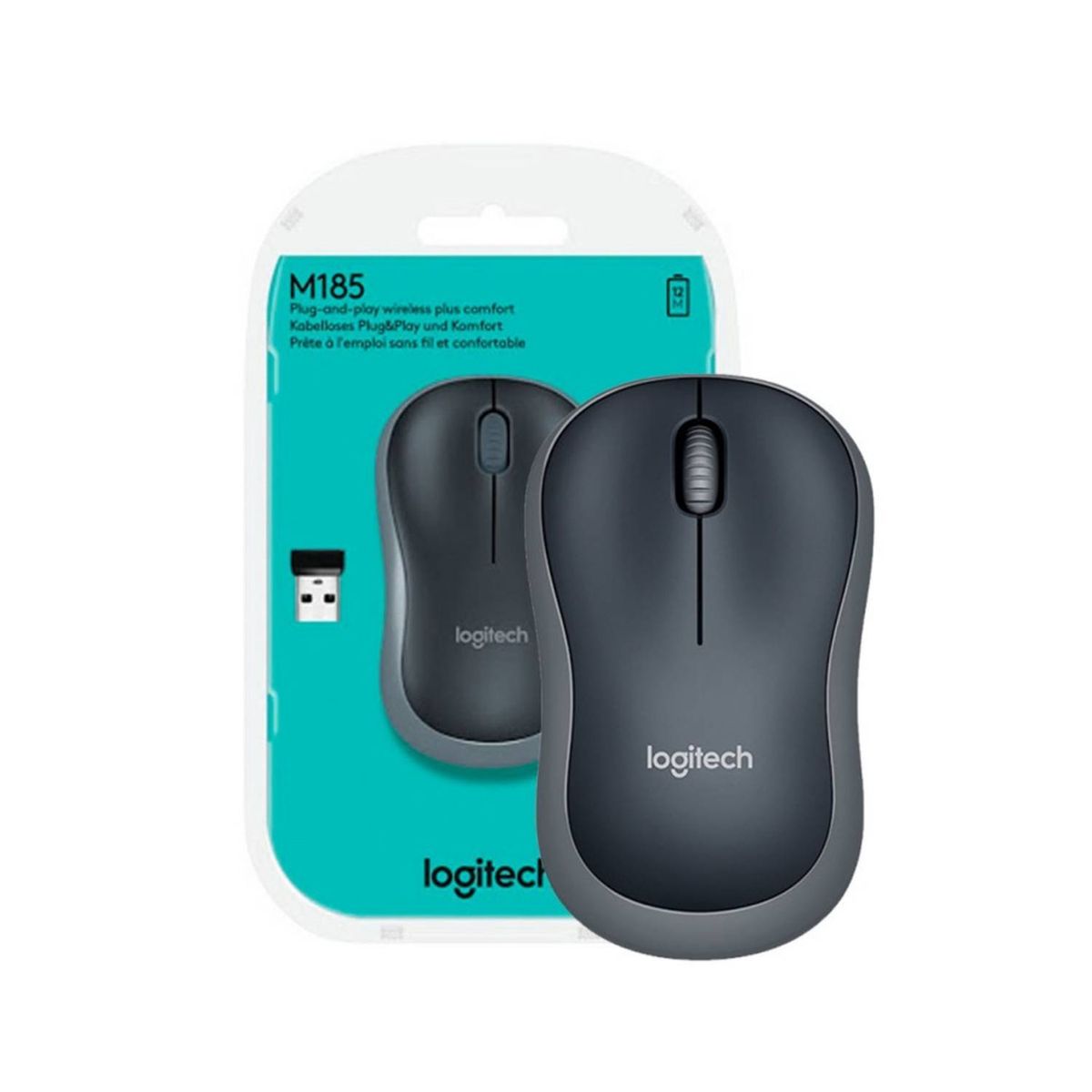 LOGITECH - Mouse M185 Wireless Gris