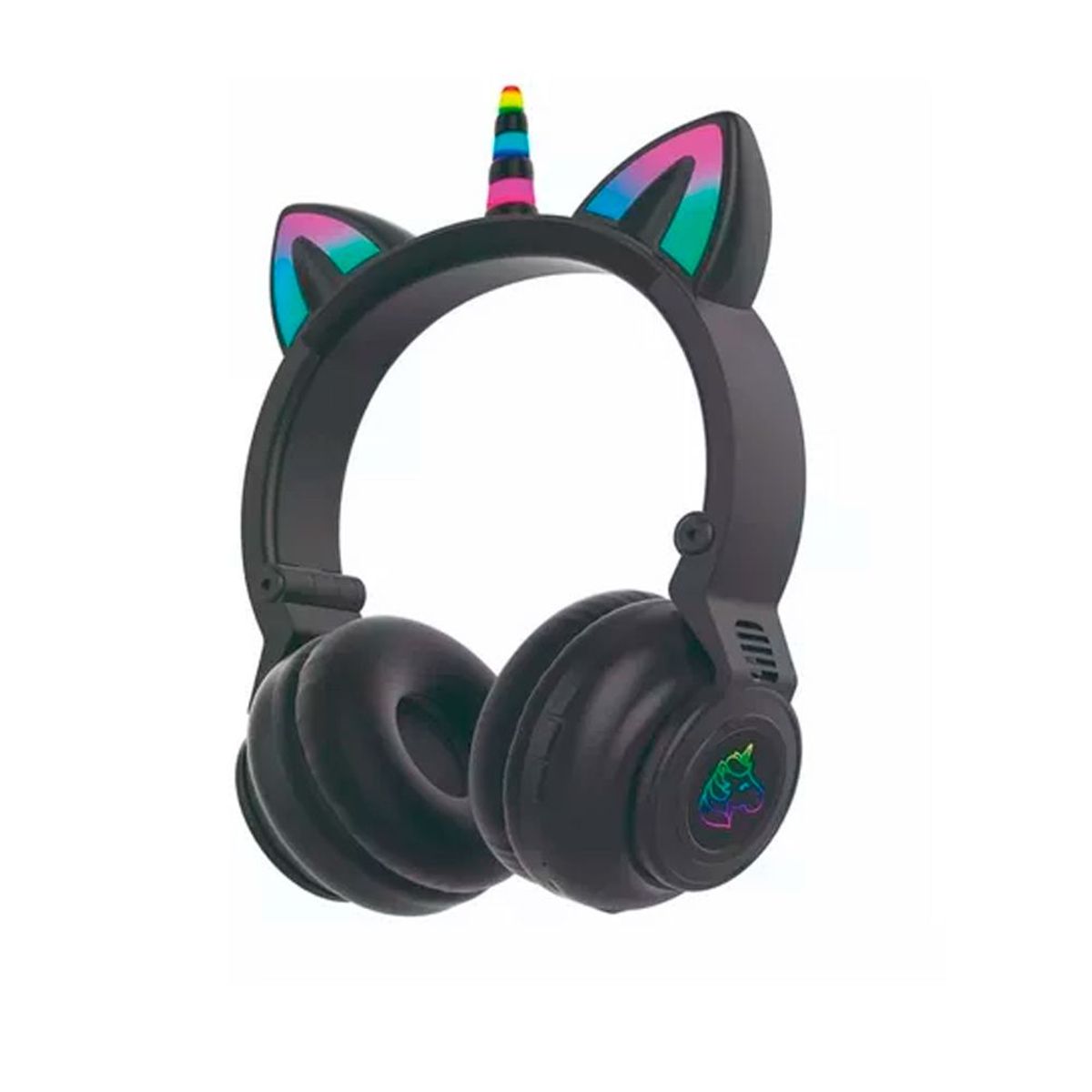 GENERICO - Audífonos Bluetooth Unicornio Inalámbricos Con Luz Led - Negro