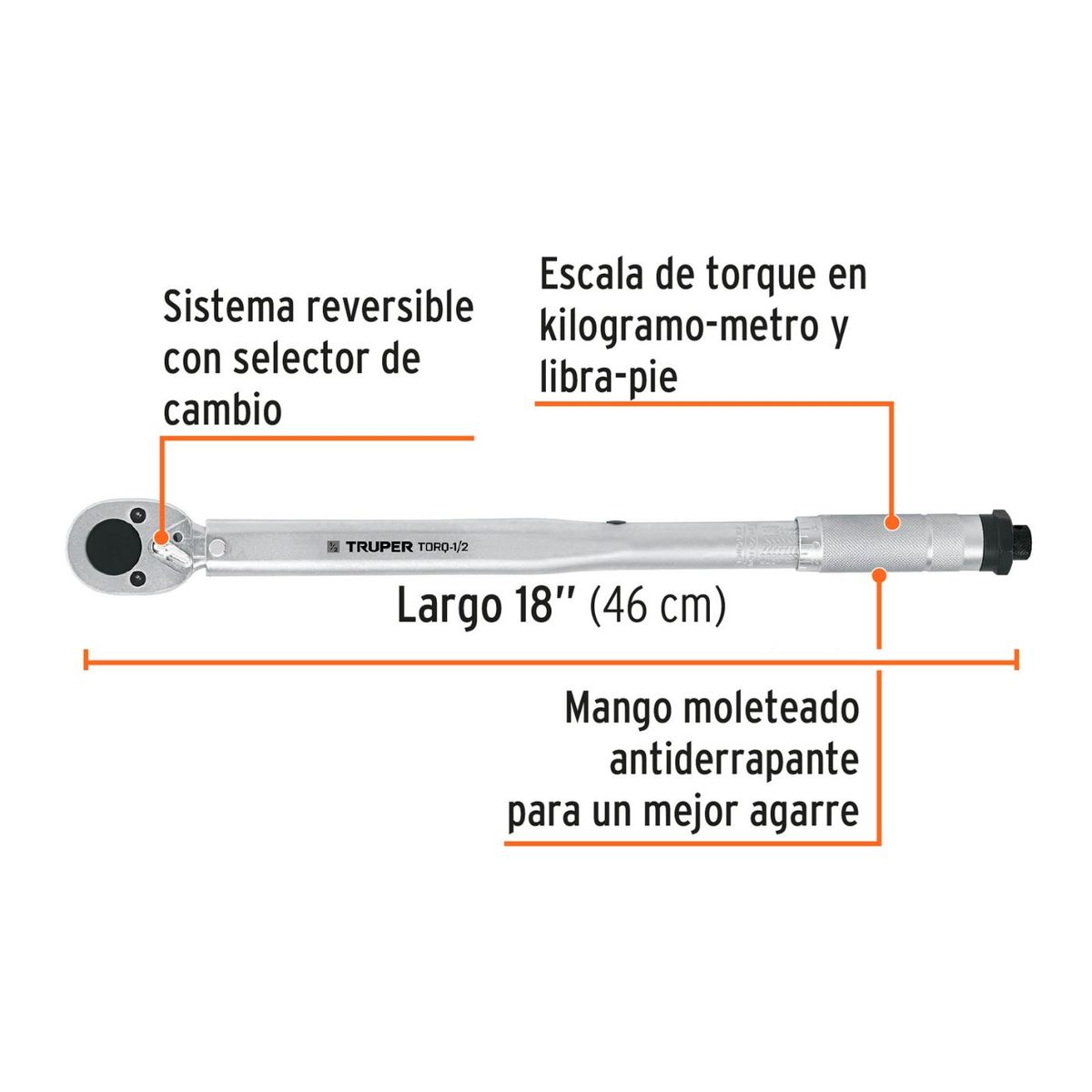 TRUPER - Torquímetro de golpe dos lecturas encastre 1/2" Truper 13568
