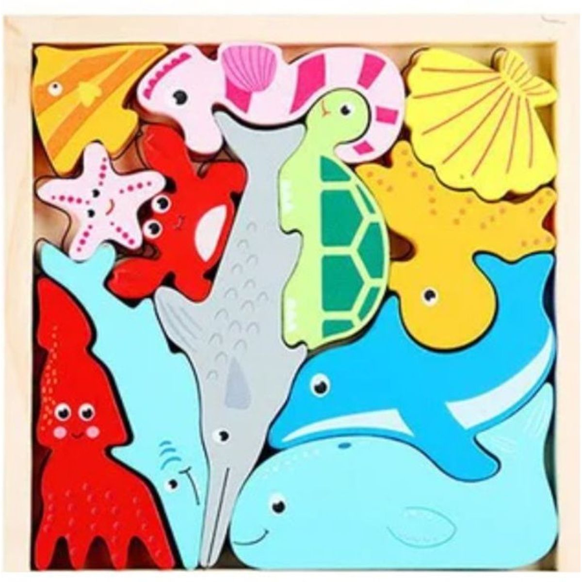 GENERICO - Rompecabezas Encajable con silueta de las figuras