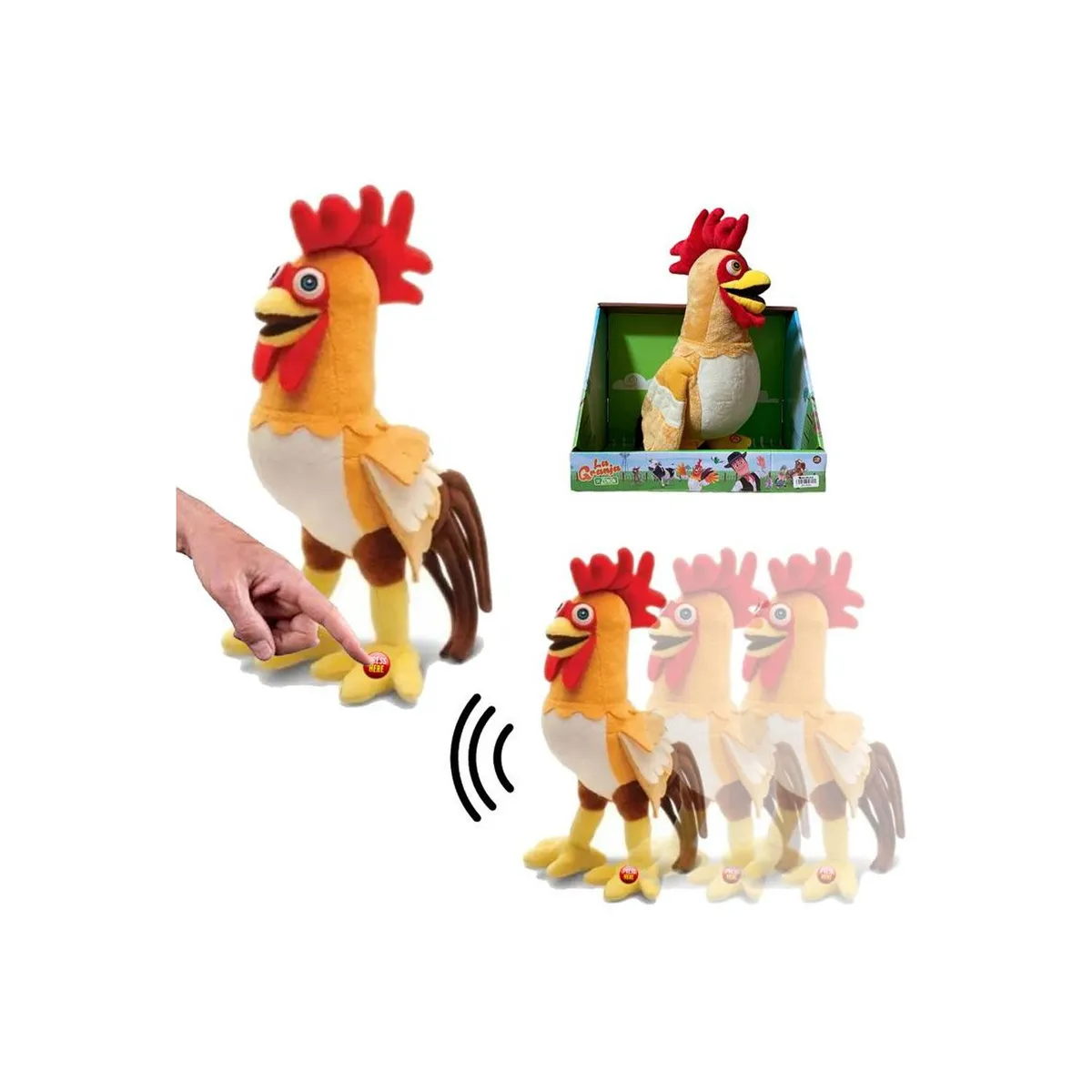 LA GRANJA DE ZENON - Peluche Musical Gallo Bartolito de la Granja de Zenón