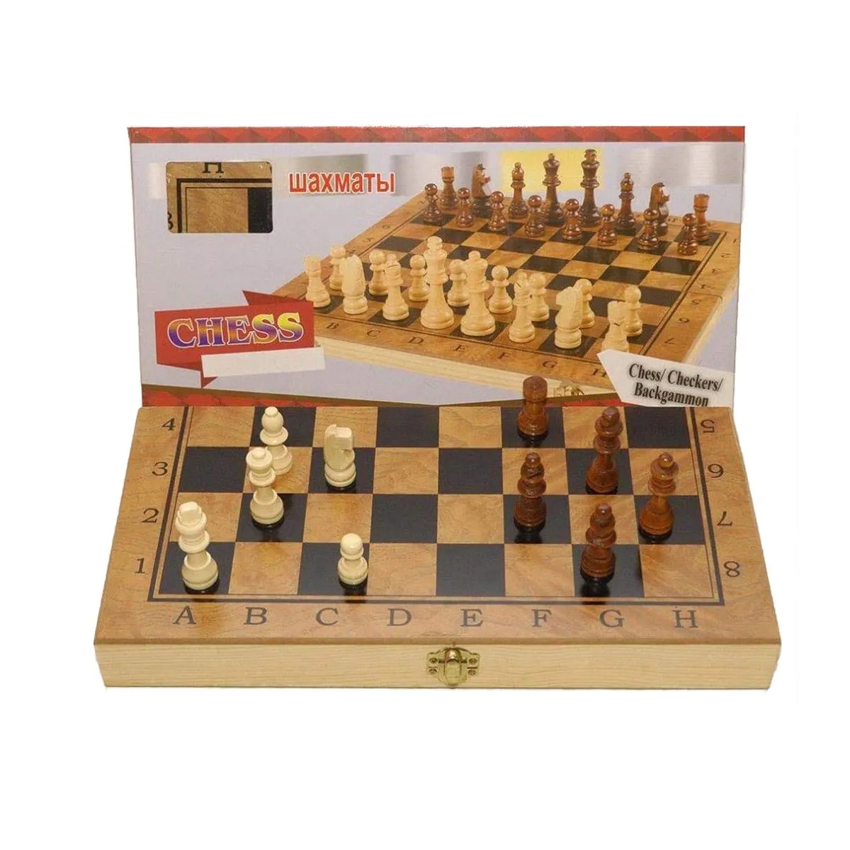 GENERICO - Juego De Ajedrez Grande Tablero Y Piezas De Madera