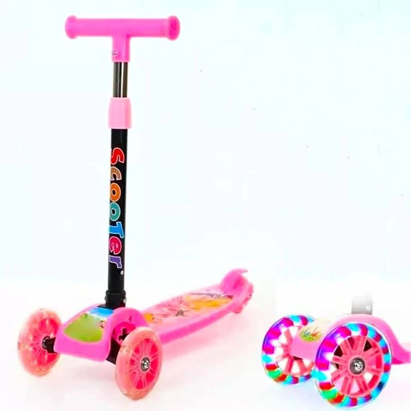 OEM - Scooter Para Niñas Con Luces Rosa