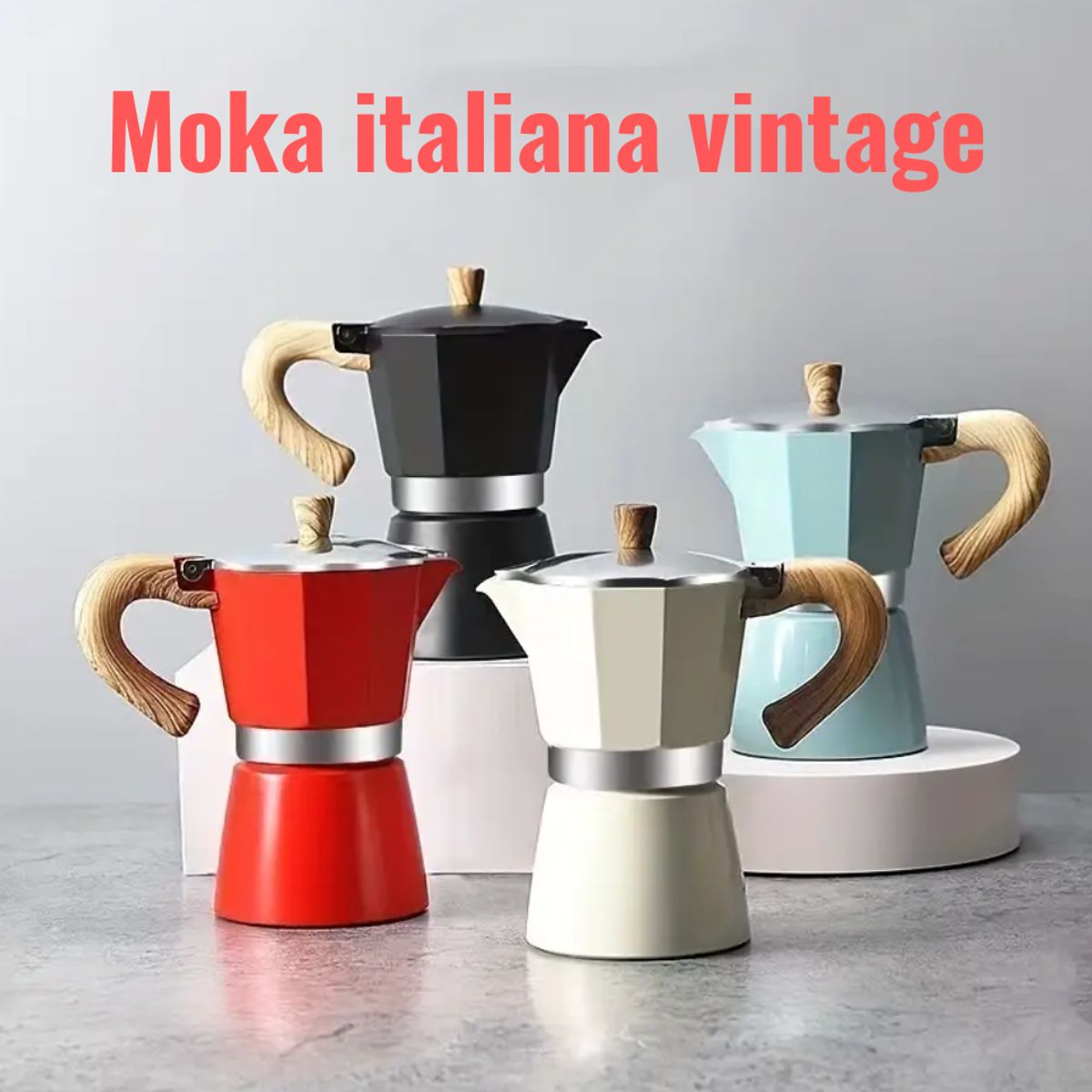 GENERICO - Cafetera italiana 6 tz rojo