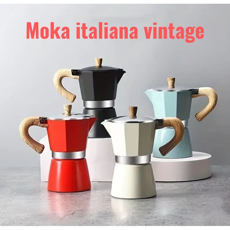 GENERICO - Cafetera italiana 3 tz rojo
