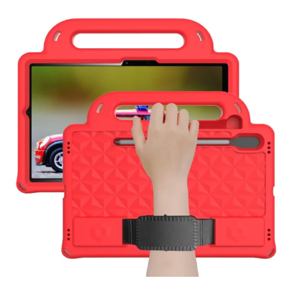 OTTOWARE - Funda para Tablet Modelo Maleta con Correa para Samsung S7 Rojo