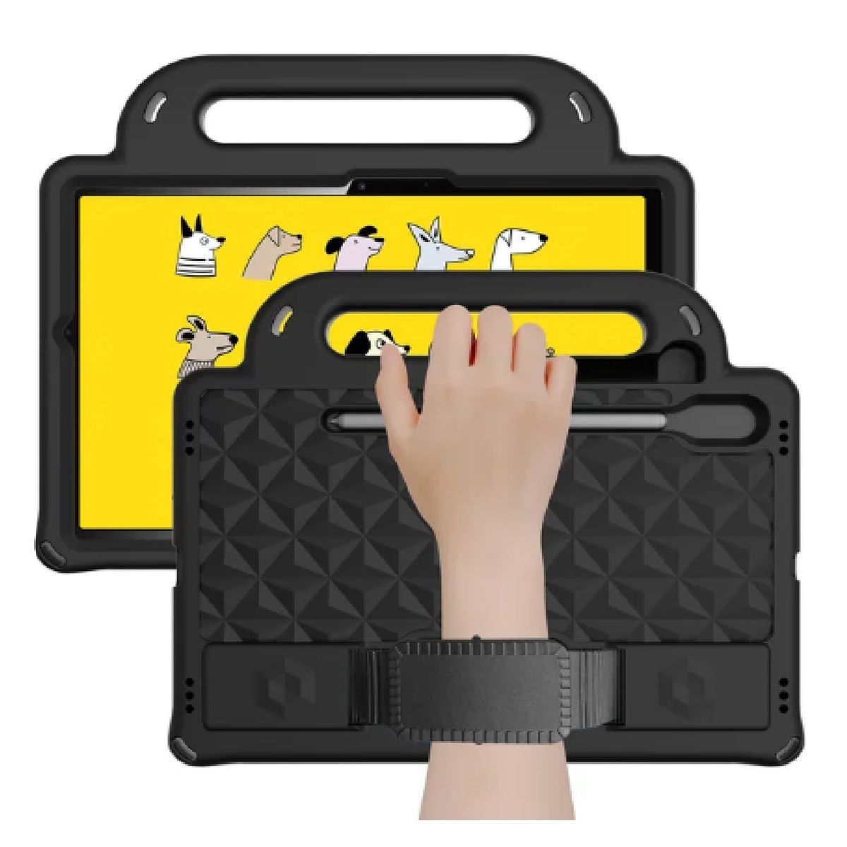 OTTOWARE - Funda para Tablet Modelo Maleta con Correa para Samsung S7 Negro