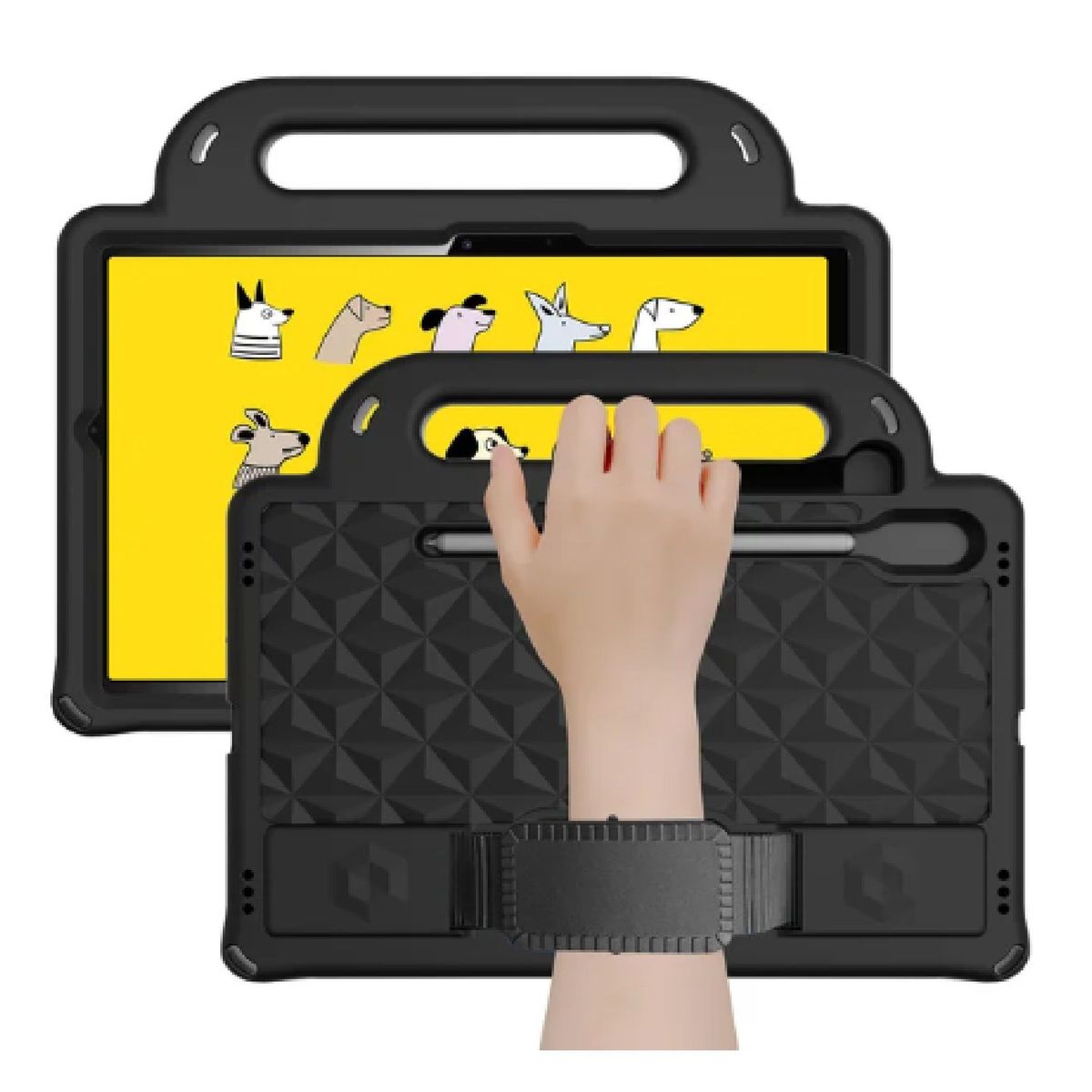 OTTOWARE - Funda para Tablet Modelo Maleta con Correa para Samsung S7 Negro