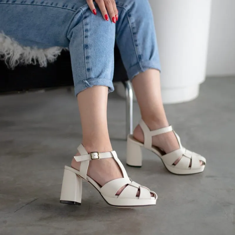 IRISABA - SANDALIAS DE CUERO IRISABA PARA MUJER LOLA IVORY