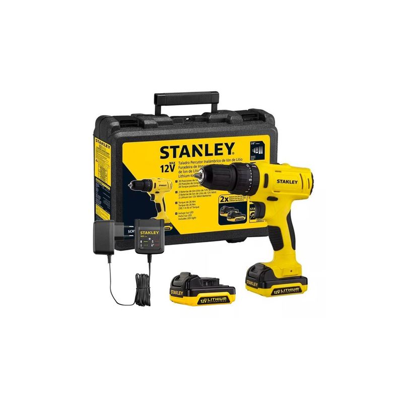 STANLEY - Taladro Percutor Stanley SCD121S2K-B2 12v Bat Maleta