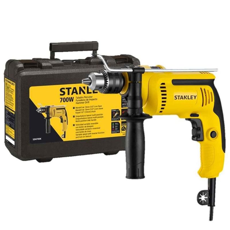 STANLEY - Taladro percutor prof sdh700k stanley 1/2" 700w + maleta