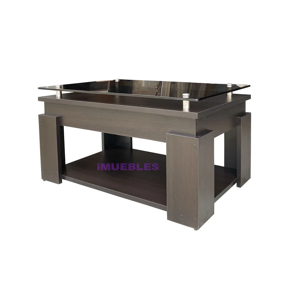 TEMEL - Mesa de Centro para Sala Mesa con tablero de vidrio