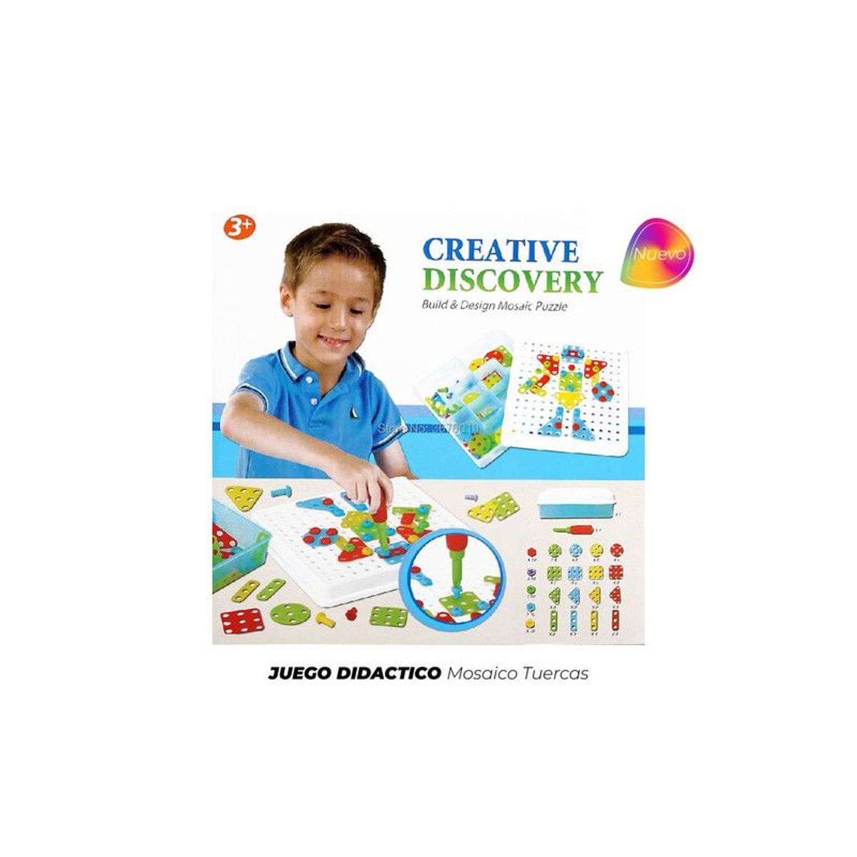 GENERICO - Juguete Didácticos Mosaico Tuercas
